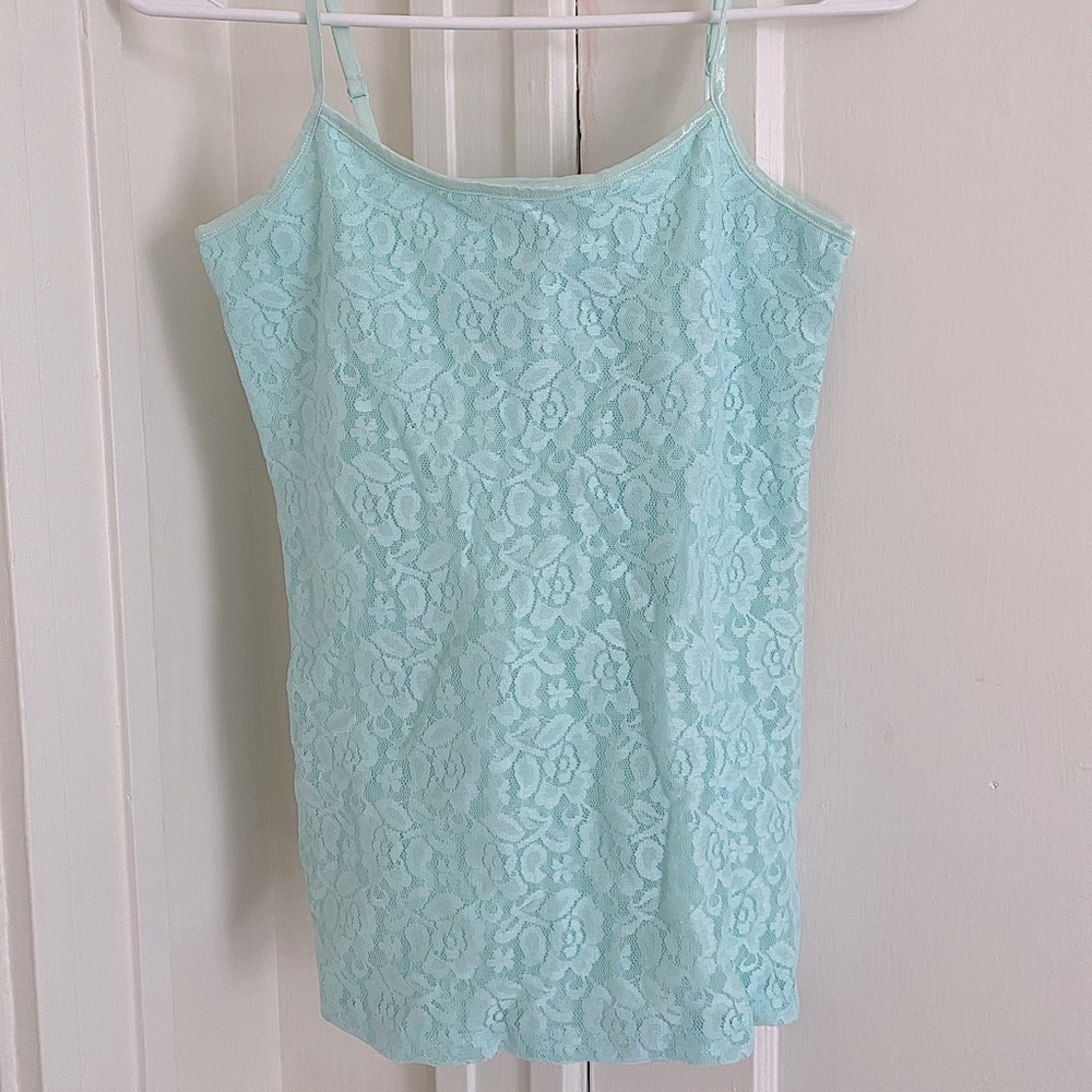Mint Lace Cami Top
